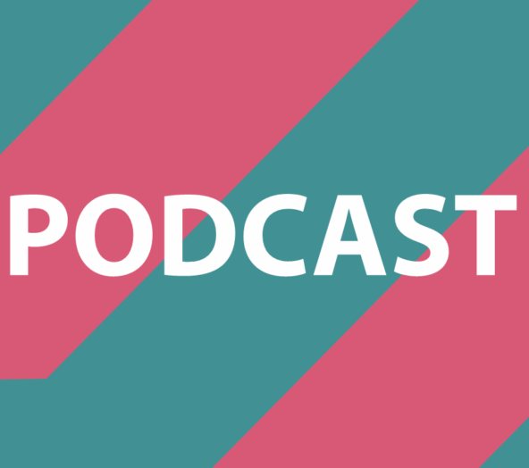 Text that reads "PODCAST"